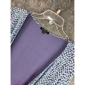 Lane Bryant Purple Teal Animal Print Open Front Cardigan Plus 18/20 Chiffon Hem